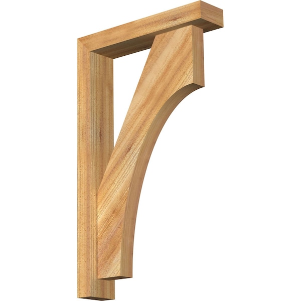 Ekena Millwork Westlake Block Rough Sawn Bracket w/ Offset Brace, Western Red Cedar, 4"W x 18"D x 30"H BKT0402X18X30WTL05RWR - main